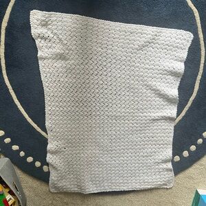 Handmade White Crochet Baby Blanket